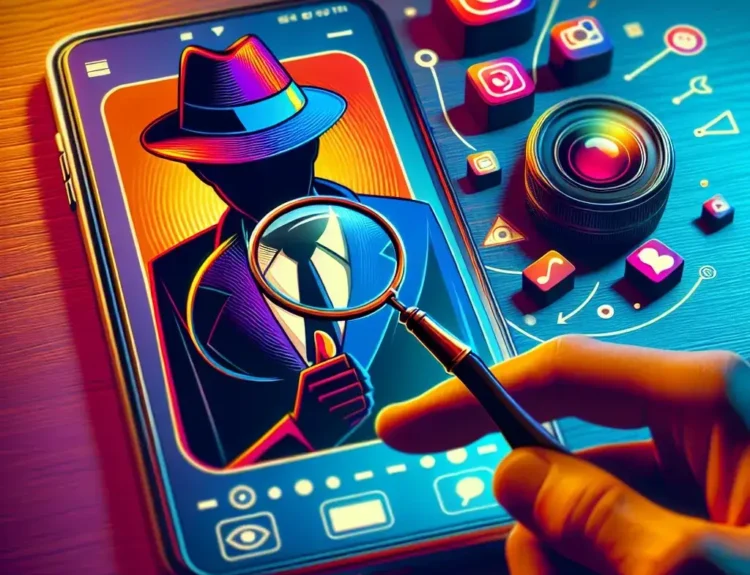 "Person using a smartphone to view Instagram stories anonymously, illustrating tips from 'A Complete Guide to Instagram Story Viewers' on how to watch stories without being seen."