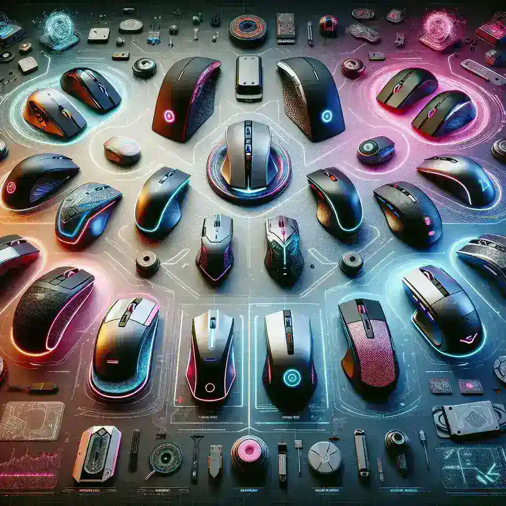 **Alt Text:** "Person selecting a wireless mouse in a tech store, showcasing various models and features for the Ultimate Wireless Mouse Buying Guide in 2024."