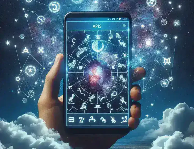 "Astrology API integration example showcasing star data visualization in a mobile app interface for astrology enthusiasts."