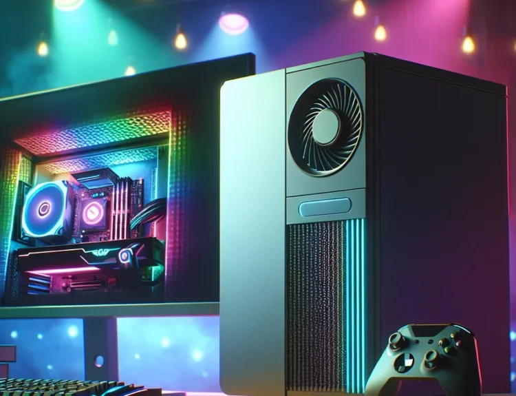 "Intel NUC 14 Extreme mini PC showcased at launch event, designed for gaming and high-performance computing enthusiasts with a compact and powerful design."